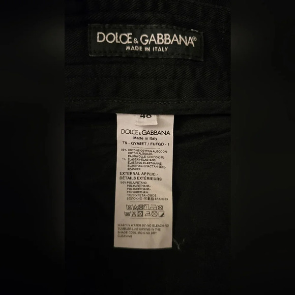 ❤️Host Pick❤️Authentic Black Dolce & Gabbana Logo Cargo Pants 99% Cotton - Picture 5 of 10